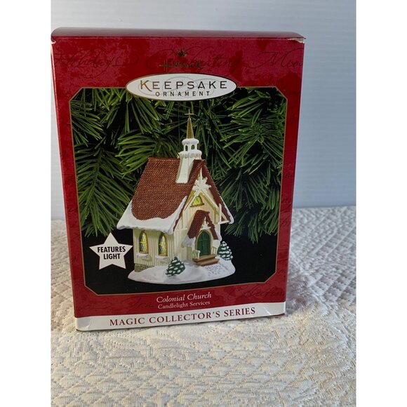 Hallmark Colonial Church Magic light candlelight church with box - New - Picture 9 of 10
